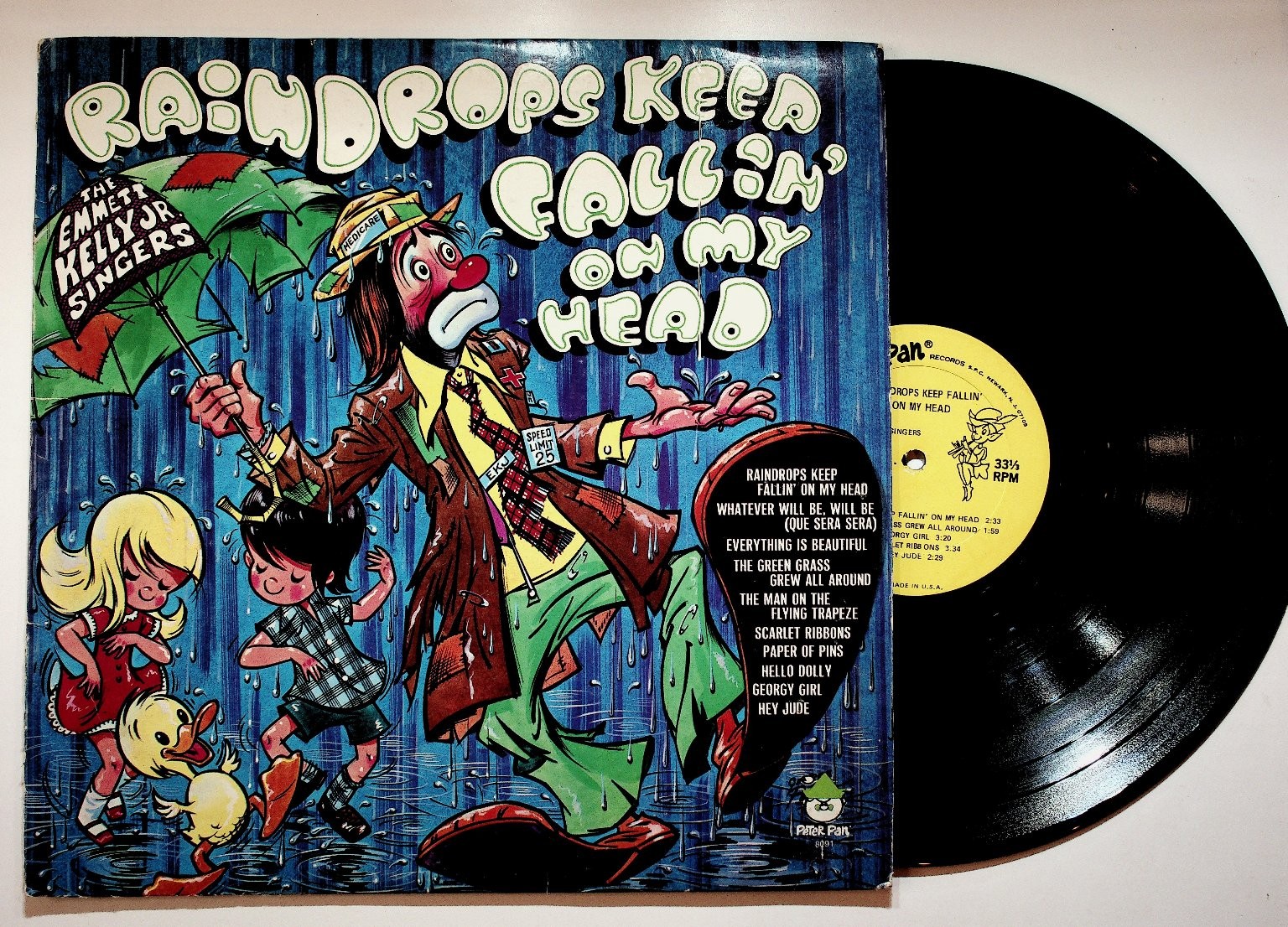 Emmett Kelly Jr. Singers - Raindrops Keep Fallin' On My Head LP 1970 Peter Pan