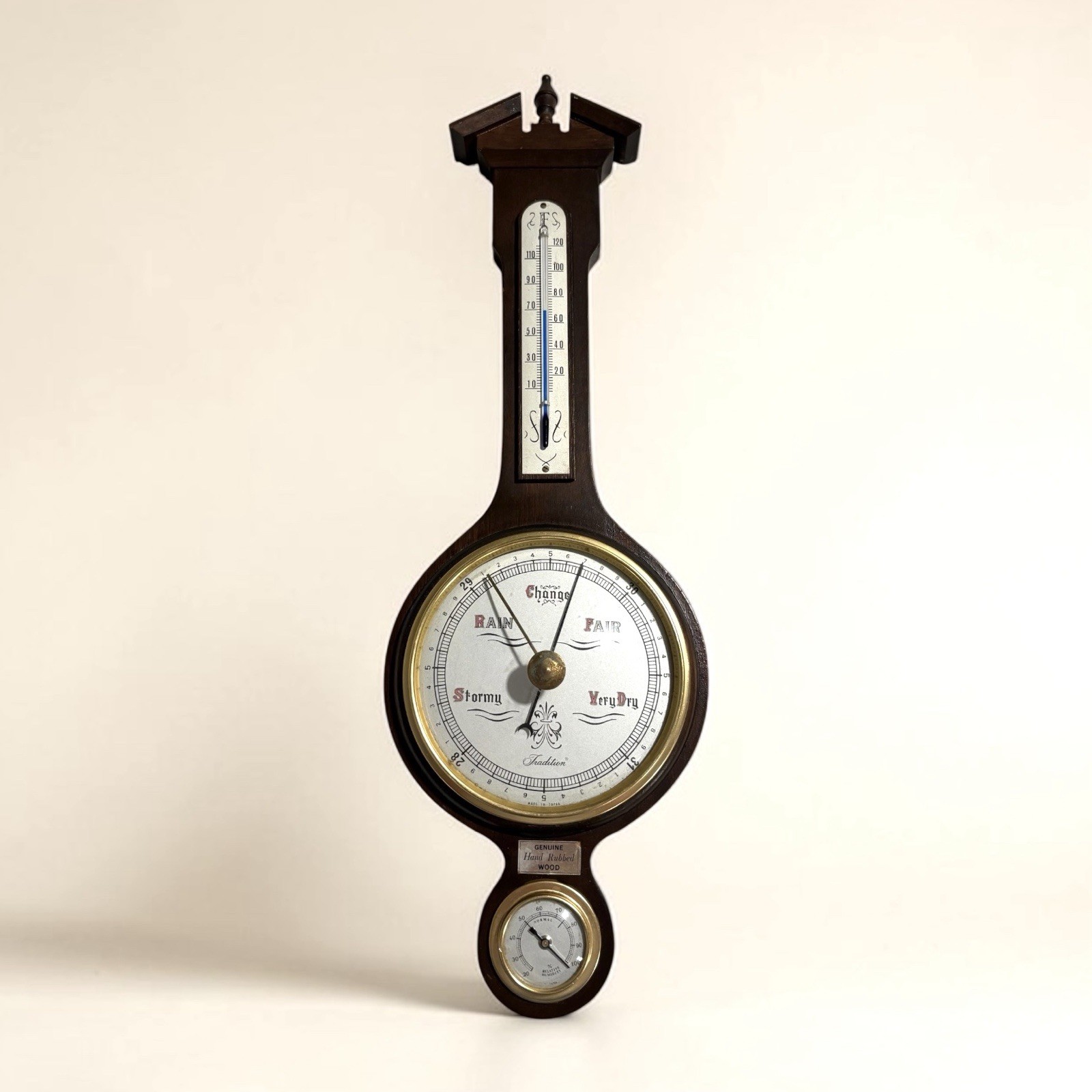 Vtg Sears 6520 Banjo Barometer Style Weather Station Thermometer Hygrometer READ