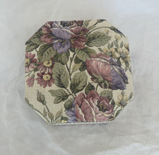 Vtg. Schmid No. 161 Octagonal Fabric Music Box ~ 'Oh, What a Beautiful Morning' picture