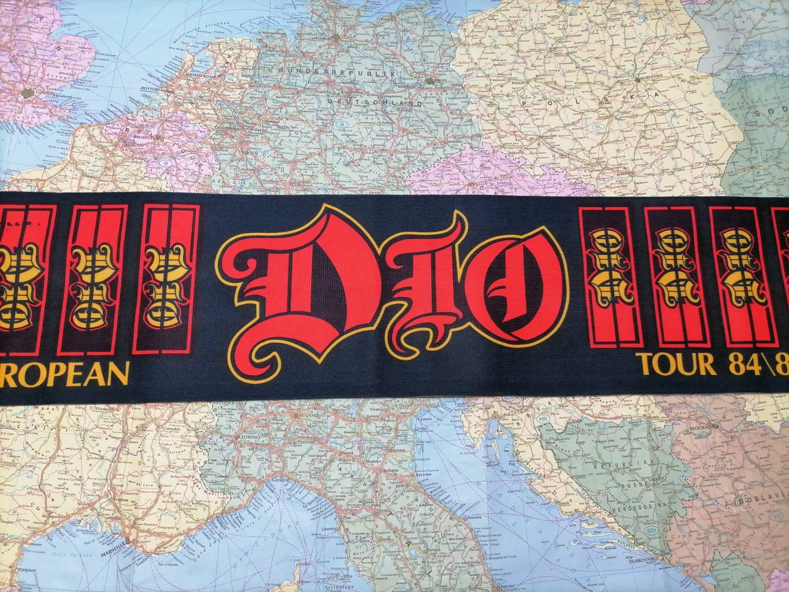 Ronnie James DIO Last in Line European tour 84/85 ,Sciarpa Concerto Memorabilia