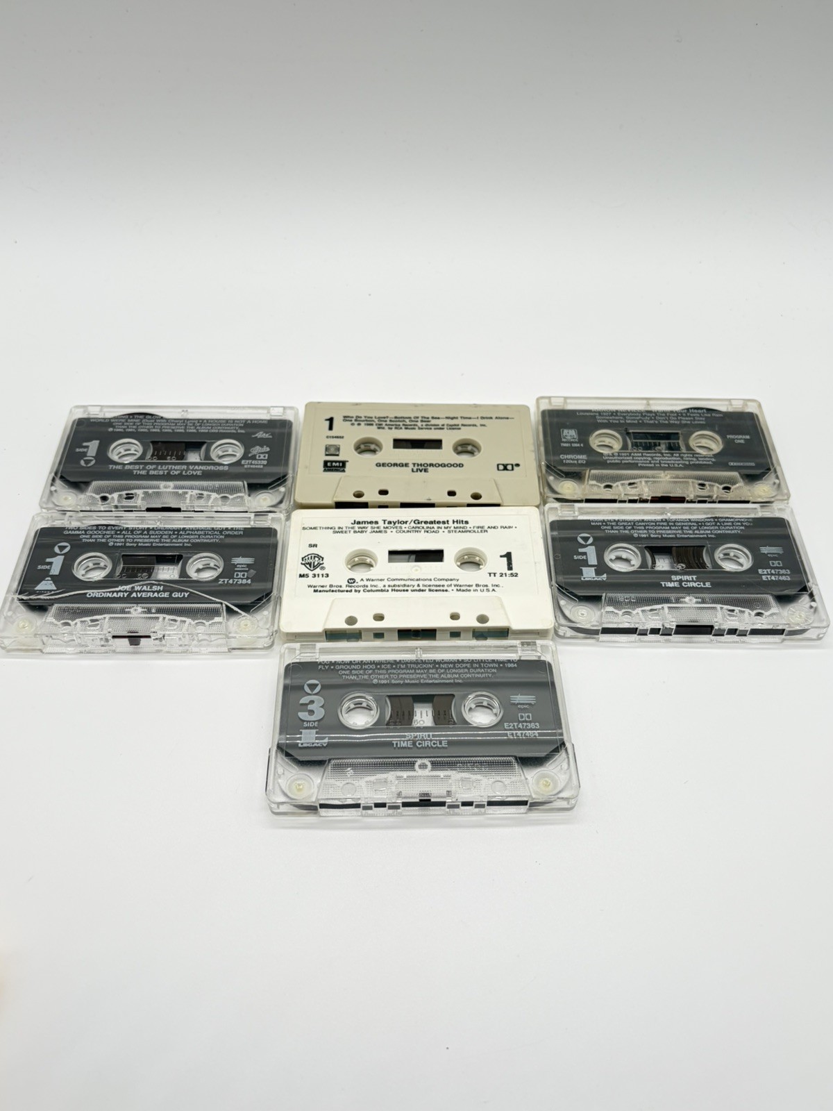 Vintage Cassette Tape Lot of 7 Classic Rock Soul Luther Vandross Walsh Thorogood