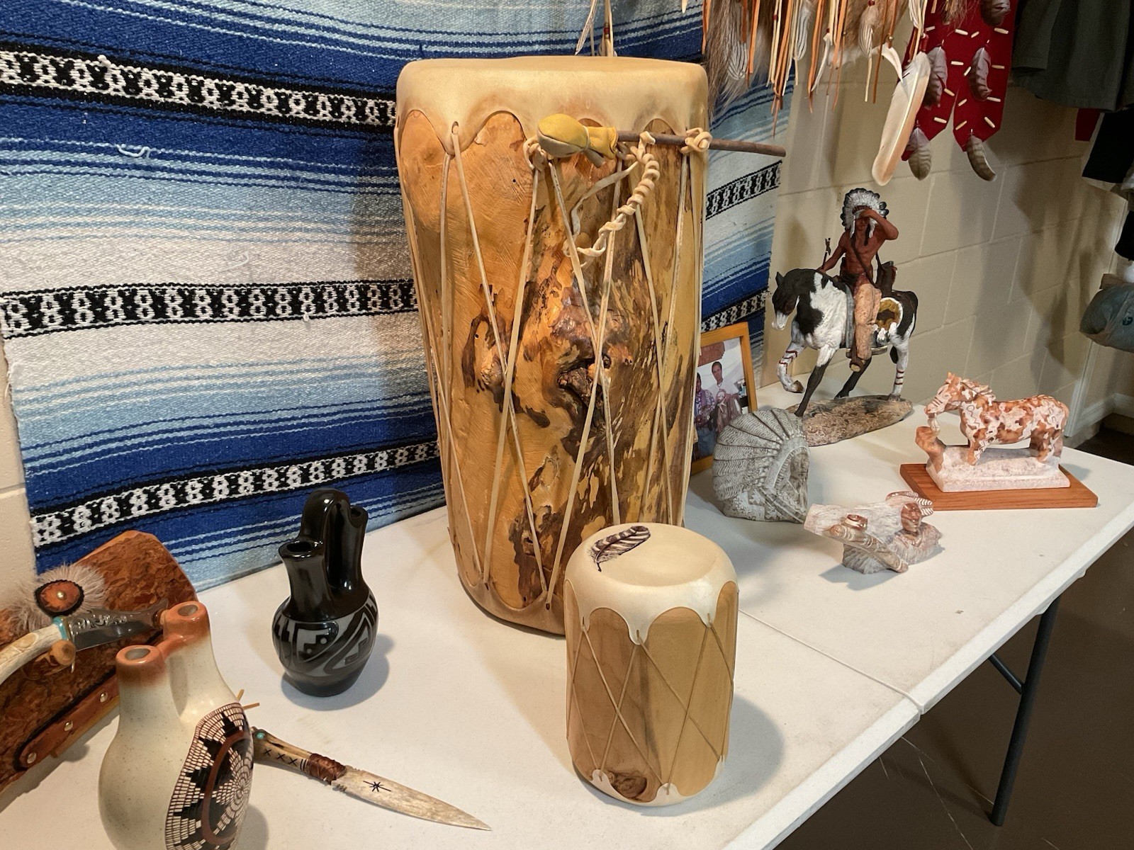 Native American Authentic Taos Pueblo Log Drums 