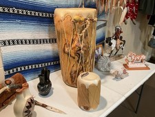 Native American Authentic Taos Pueblo Log Drums  picture