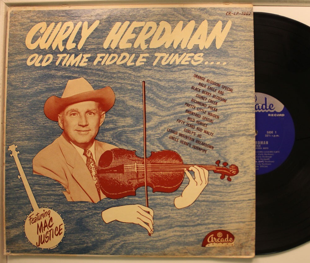 Curly Herdman Lp Old Time Fiddle Tunes On Arcade - Vg To Vg+ / Vg-