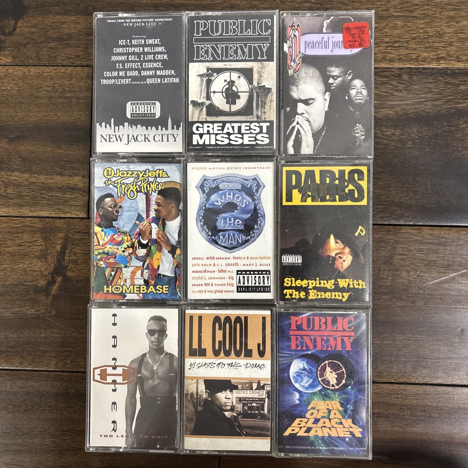 Vintage 90s Hip Hop Rap R&B Cassette Tape Lot 9 Public Enemy LL Cool J MC Hammer
