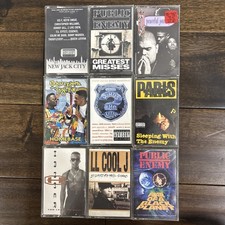Vintage 90s Hip Hop Rap R&B Cassette Tape Lot 9 Public Enemy LL Cool J MC Hammer picture