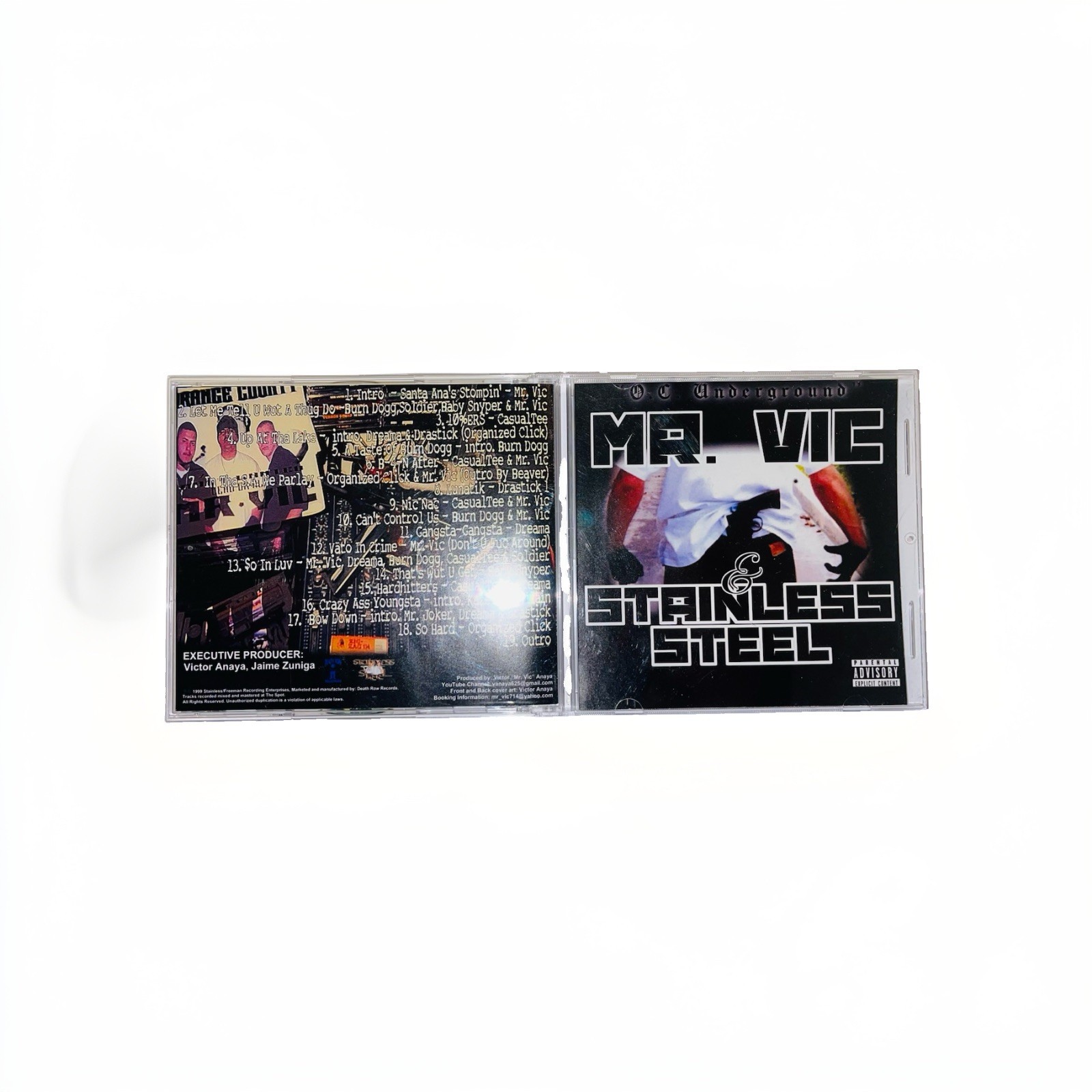 Mr. Vic & Stainless Steel  Rap CD “O. C.” chicano rap 1999 Freeman Recordings.