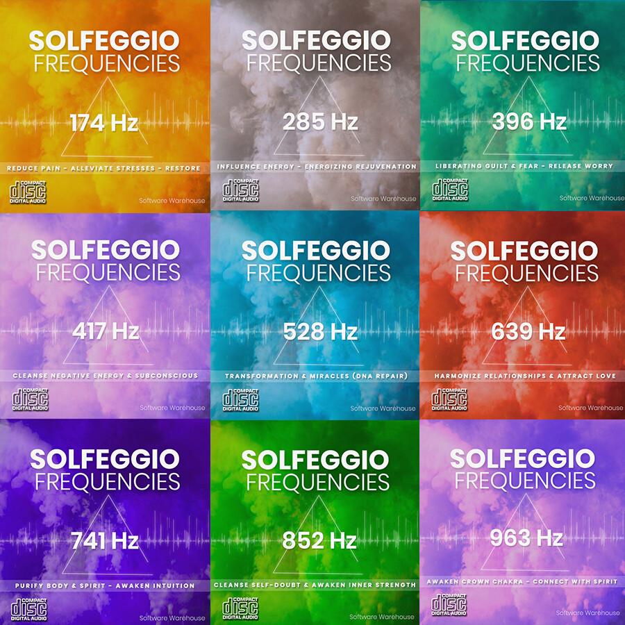 Solfeggio Frequencies CDs - All Nine - Complete CD Set - 9 CDs