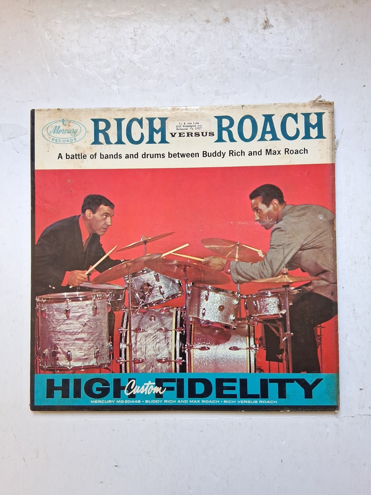 Vinyl Record LP Buddy Rich/Max Roach Rich Versus Roach VG