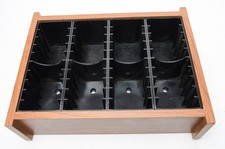 Vintage Esmond 1970 Cassette Tape Holder Rack 40 Capacity Wood Desktop picture