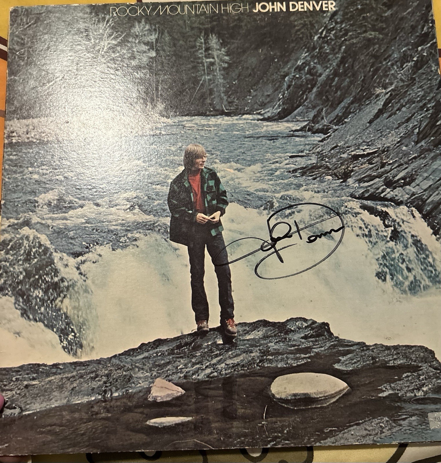 John Denver Rocky Mountain High Autographed Vinyl Record With Coa