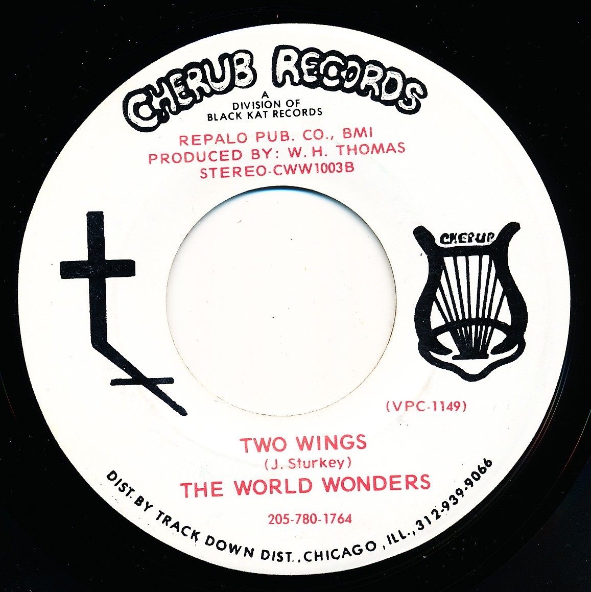 THE WORLD WONDERS - DON'T GIVE UP  / TWO WINGS - CHERUB VCP-1149 - 45 Record VG