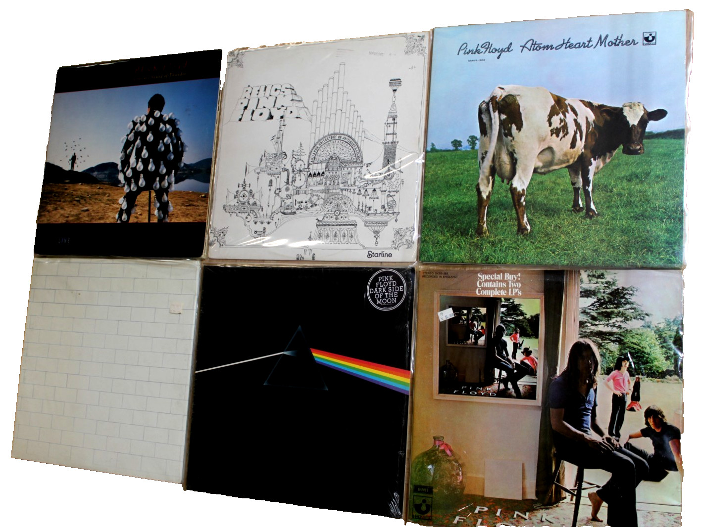 PINK FLOYD VINYL RECORDS LOT OF 6 ALBUMS + 1 SINGLE / VINTAGE /MINT