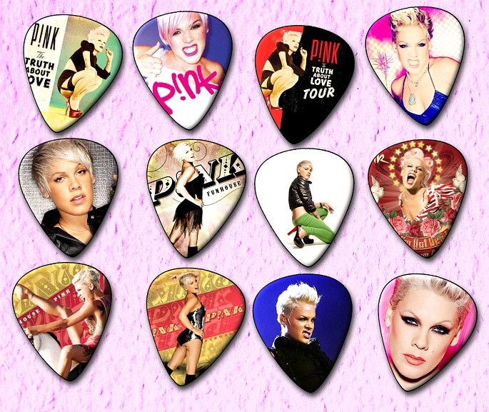 PINK Guitar Picks Set of 12 