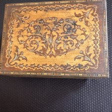 Vintage 1950s Italian Sorrento Inlaid Wood Music Box WORKS (