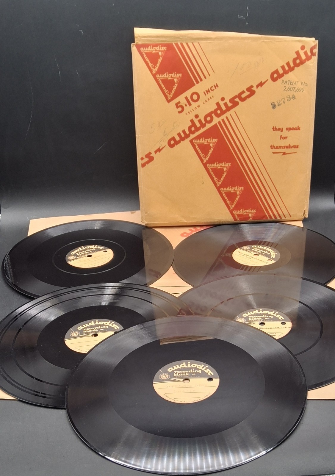 Lot of 5 VINTAGE  - 10'' Audiodisc  BLANK & RECORDED JAZZ 33/78 RPM