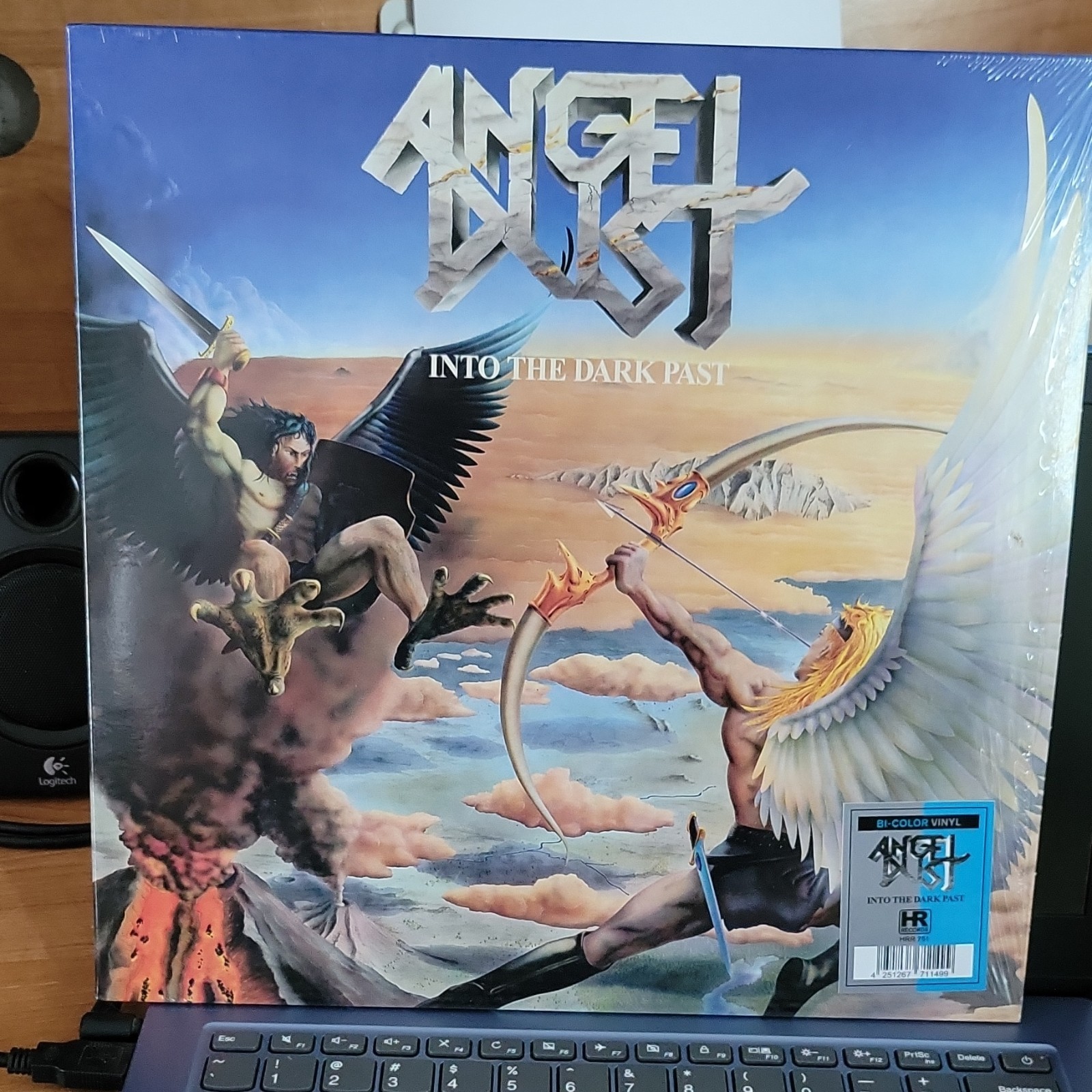 Angel Dust – Into the Dark Past Bi-Color Blue/Gray Vinyl LP W/poster (HRR 751)