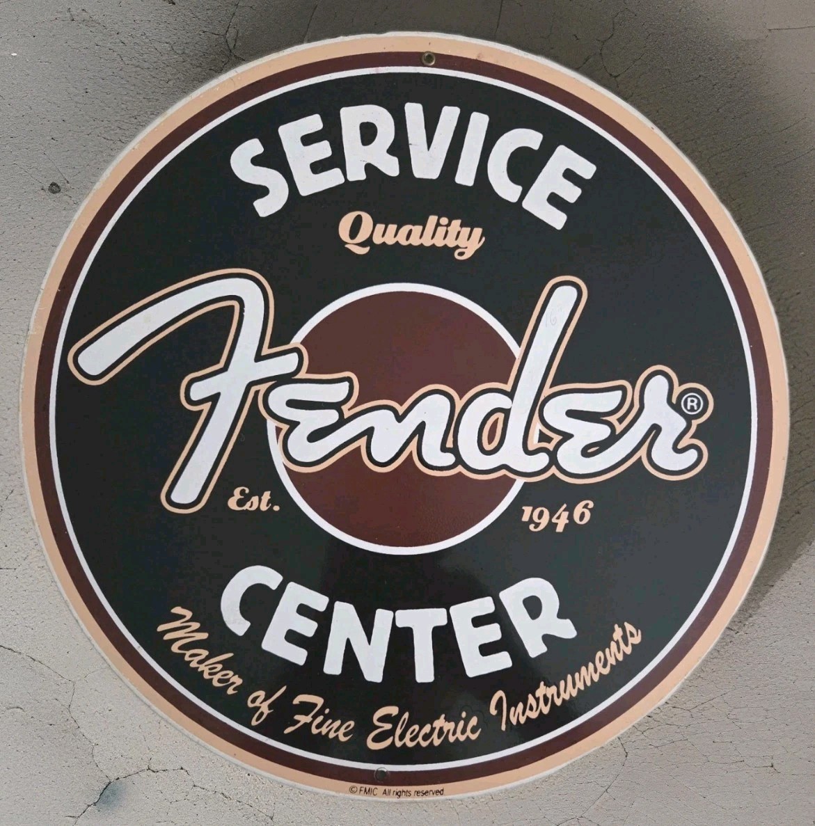 Fender Service Center Metal Sign 14\