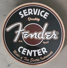 Fender Service Center Metal Sign 14