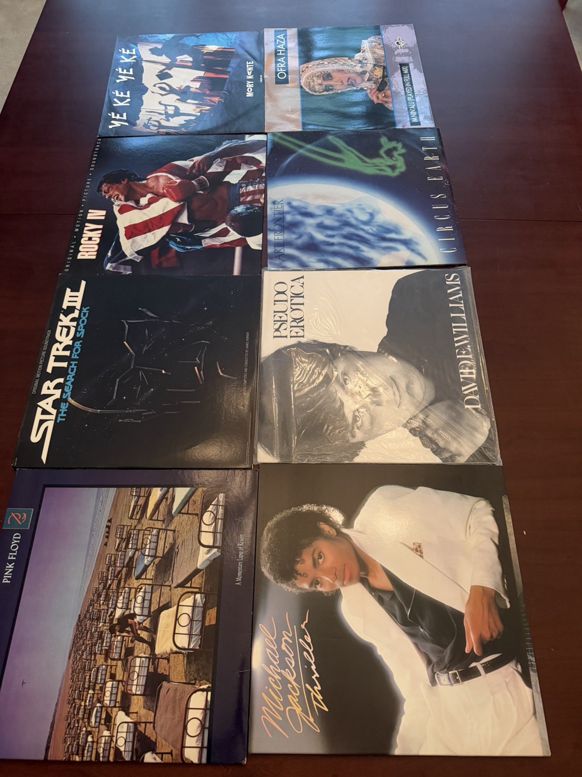 Vintage Vinyl Lot 8 9 Albums  Pink Floyd Michael Jackson Rocky IV See Pics