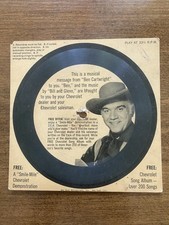 1964 Corvette Lorne Greene Bonanza Chevrolet 6” Flex-Disc 33 RPM Record EC Demo picture