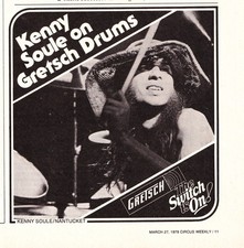 GRETSCH DRUMS~KENNY SOULE NANTUCKET~1979 PROMO PRINT MAGAZINE AD PINUP CLIPPING picture