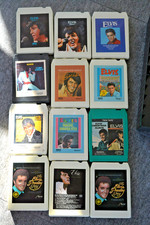 Lot of 12 Vintage Elvis Presley 8 Track Tapes w/ Storage Case Rock n' Roll Music picture
