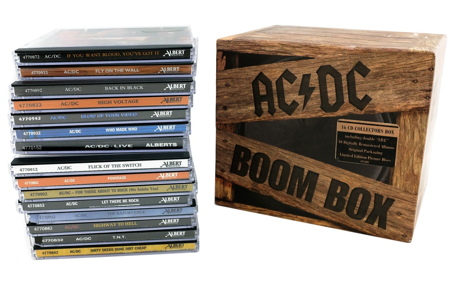AC/DC Boom Box 16 x Picture CD Box Set Compilation Limited Ed. 1995 EMI/Alberts