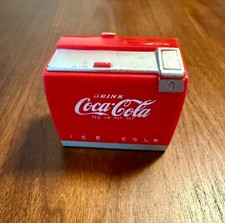 Vintage Novelty Mini Coca-Cola Wind-Up Music Box Drinks Ice Cooler 1950s picture