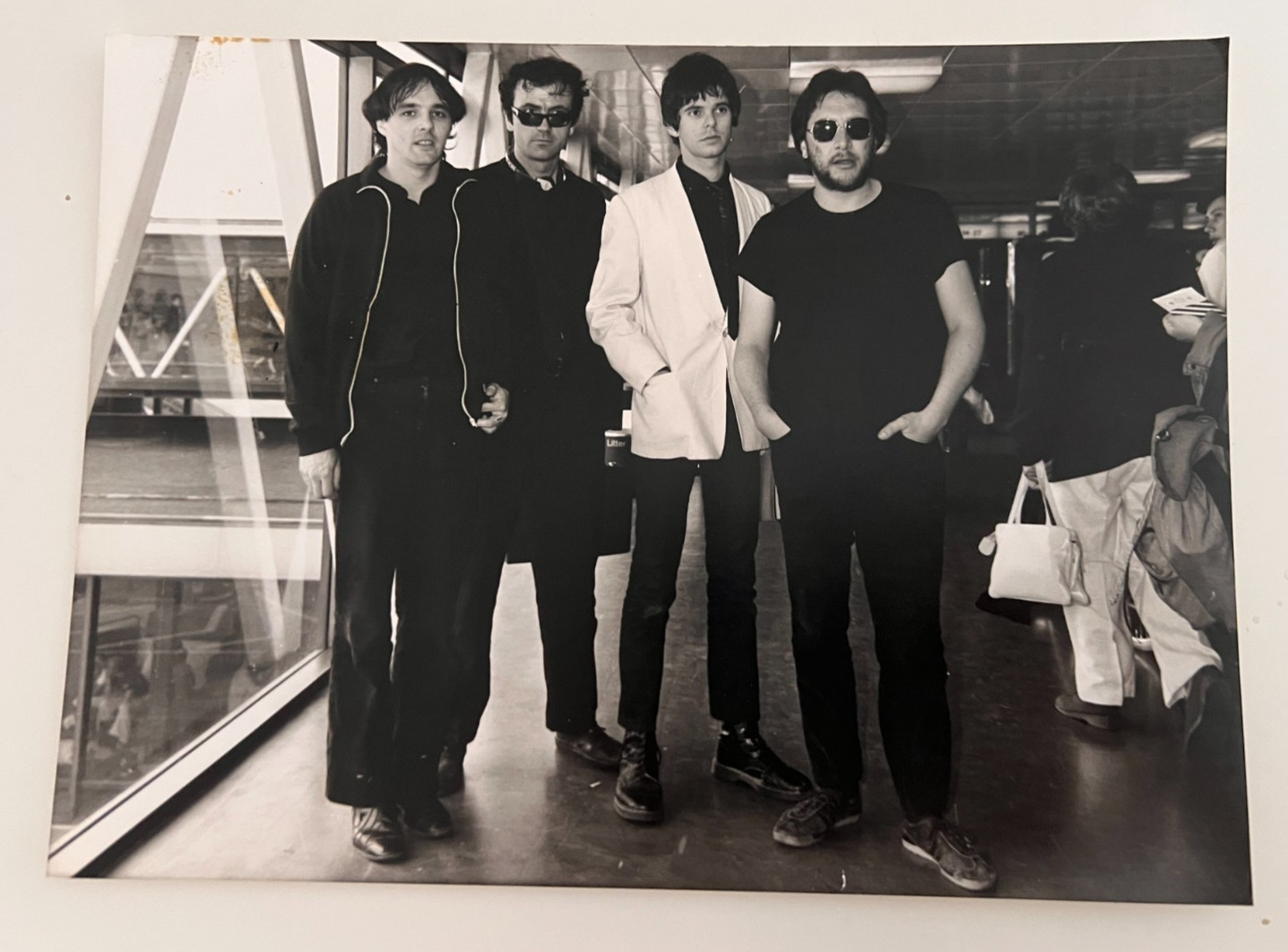 THE STRANGLERS Vintage 1980s Airport Press Photo Matt Finish B&W Punk New Wave