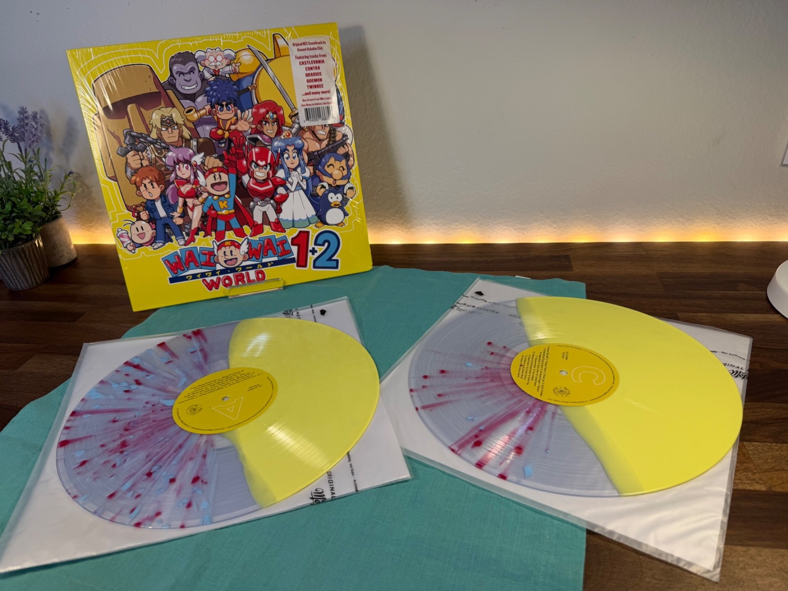 Konami Kukeiha Club Wai Wai World 1+2 Video Game Soundtrack Vinyl Splattered