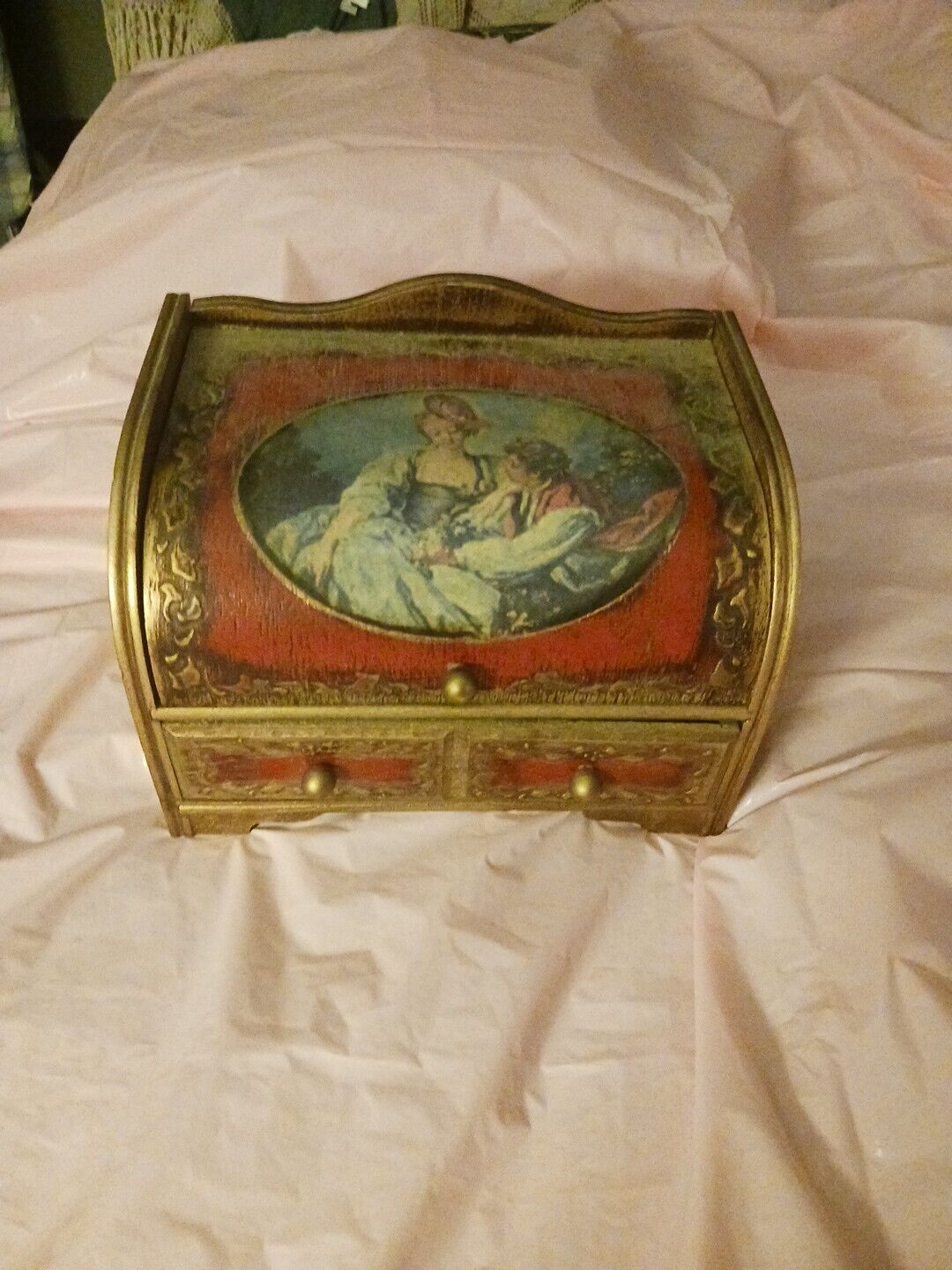 Vintage Music Box M.I.M Lador Inc Japan Wind Up Musical Jewelry Box Working
