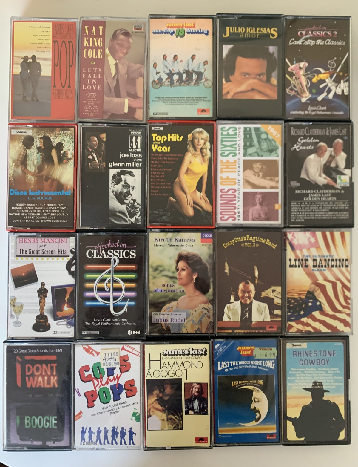 Job Lot 20 Disco Country Pop Classical Cassette Tapes Vintage Music Bundle