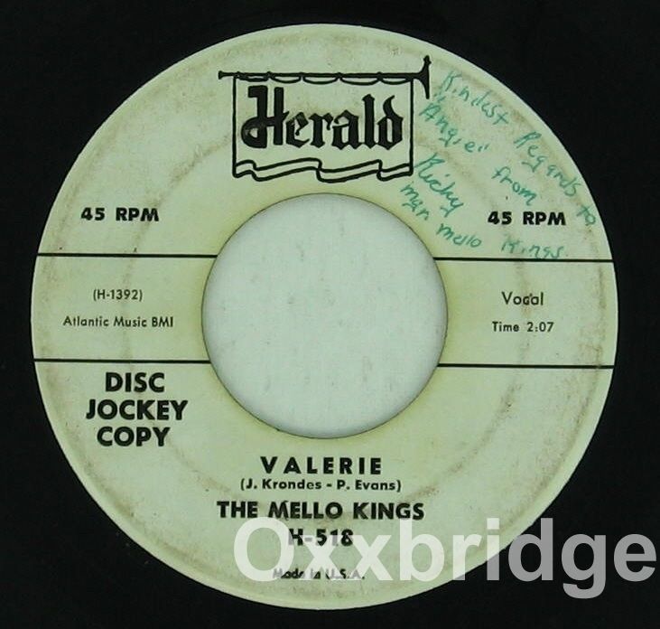MELLO-KINGS PROMO She's Real Cool HERALD 1958 DICK LEVISTER SIGNED Early Rock