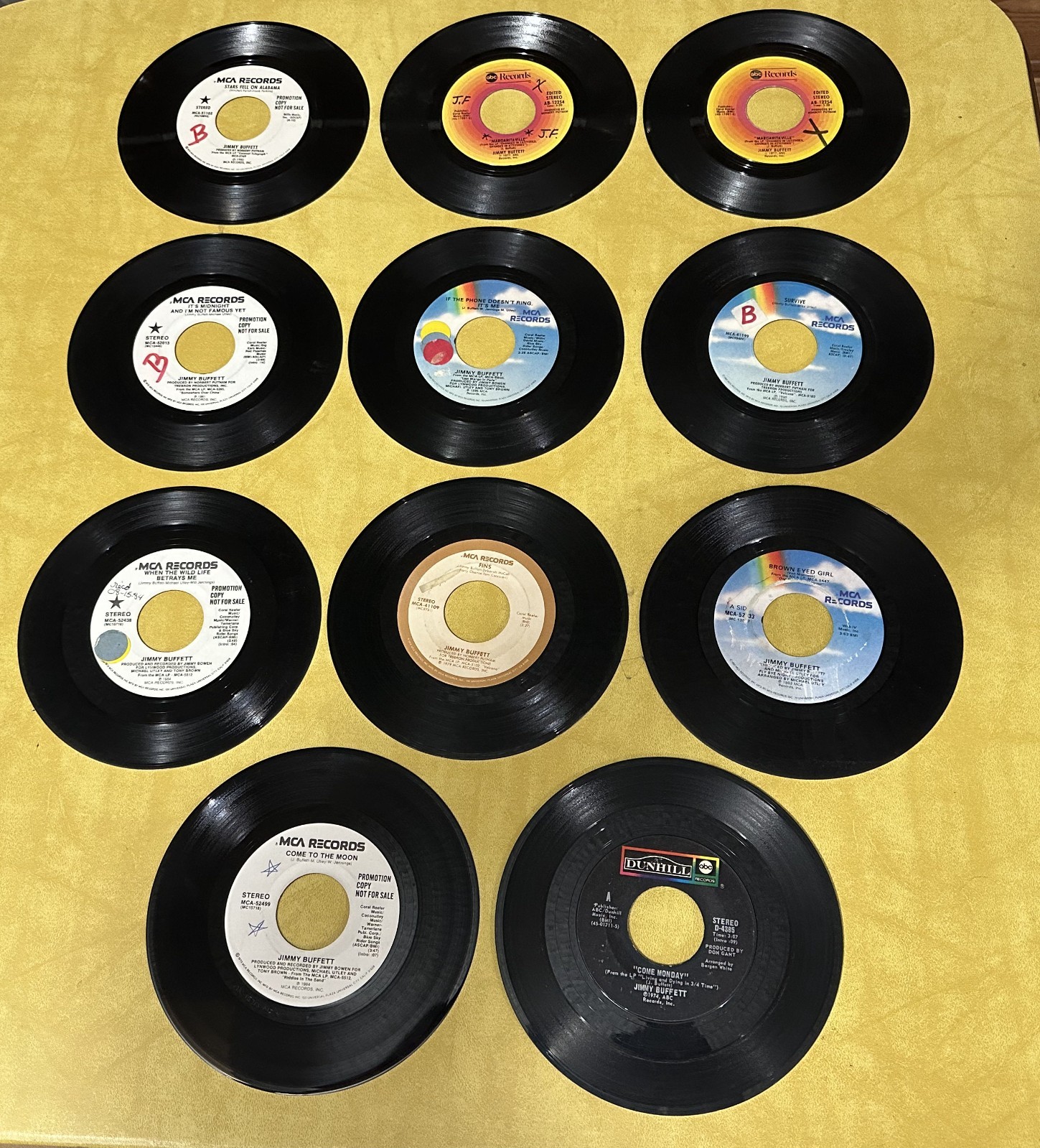 Jimmy Buffet, 4 PROMOS Vinyl (Lot of 45\'s) QTY 11 total