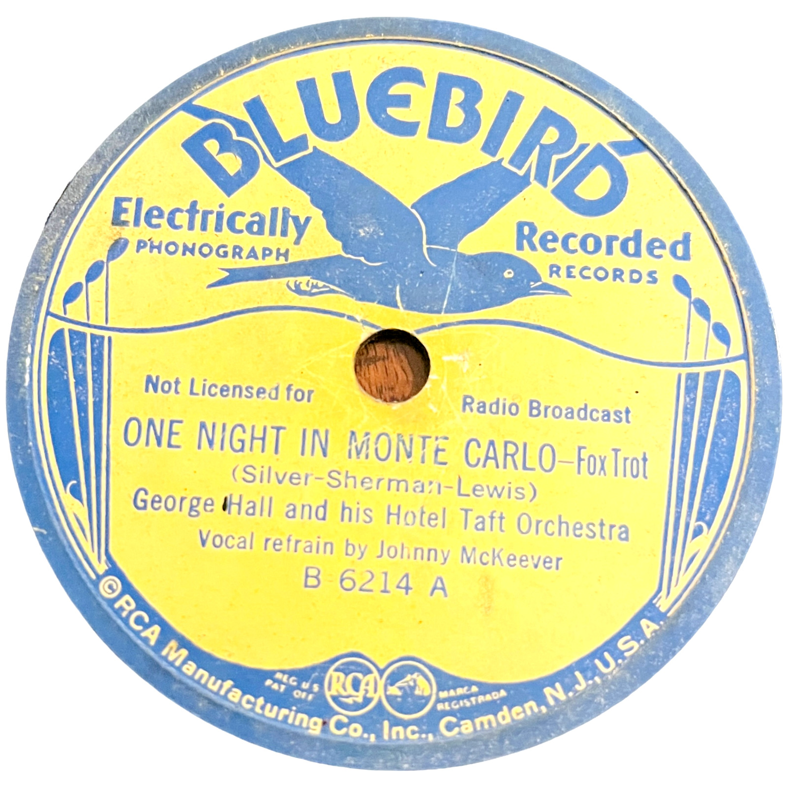 George Hall - One Night In Monte Carlo/Moon Over Miami - Bluebird Record B 6214