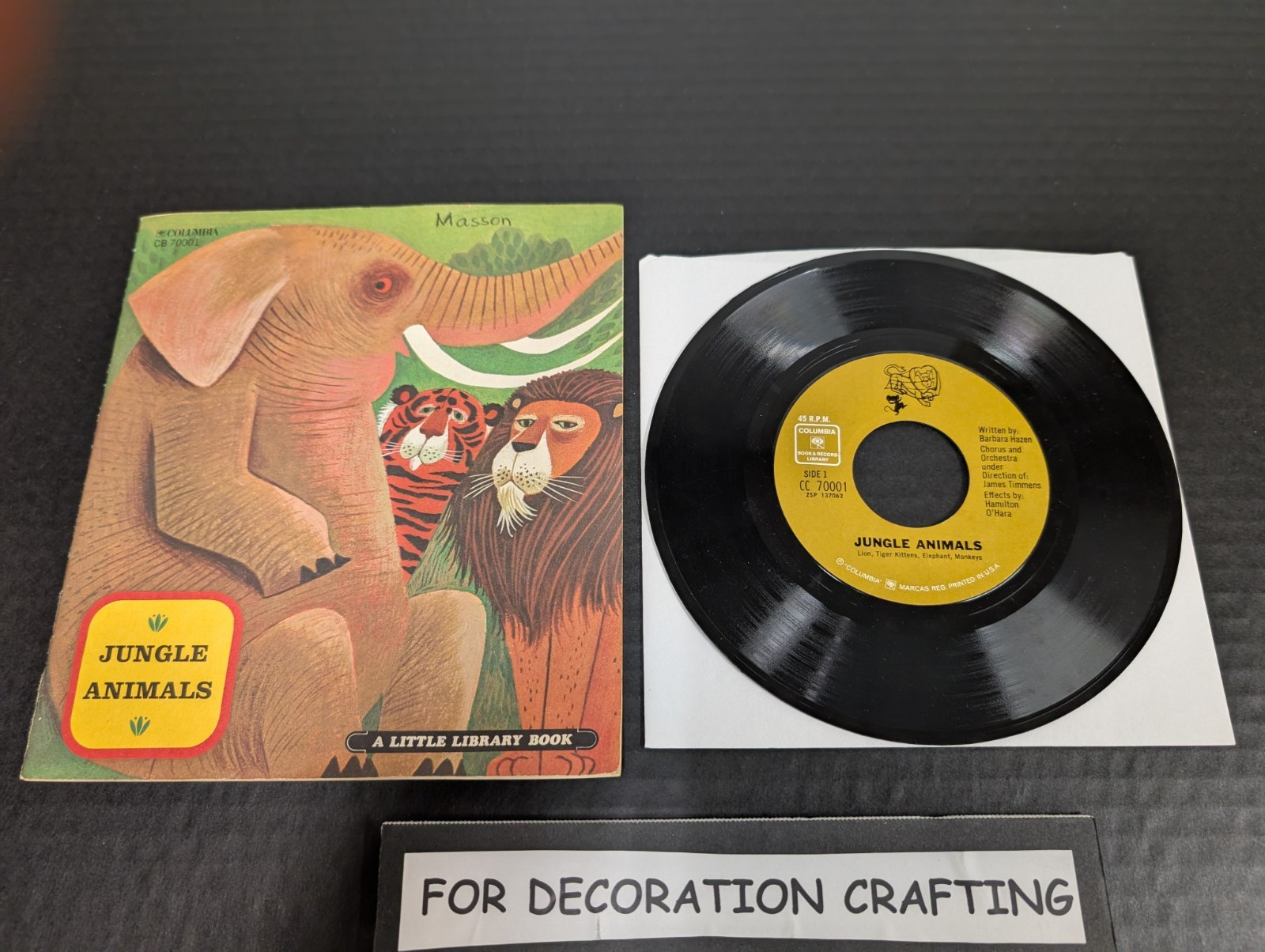 Vintage Jungle Animals 1968 Book and Record 7