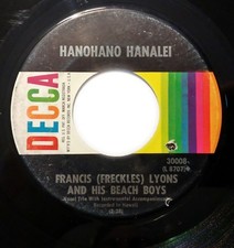 45 SURF ROCK / Francis Lyons And His Beach Boys  (Free USA Shipping) picture