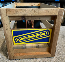 Vintage Wood 12β Vinyl Record Crate Storage Box - Sound Warehouse - Excellent picture