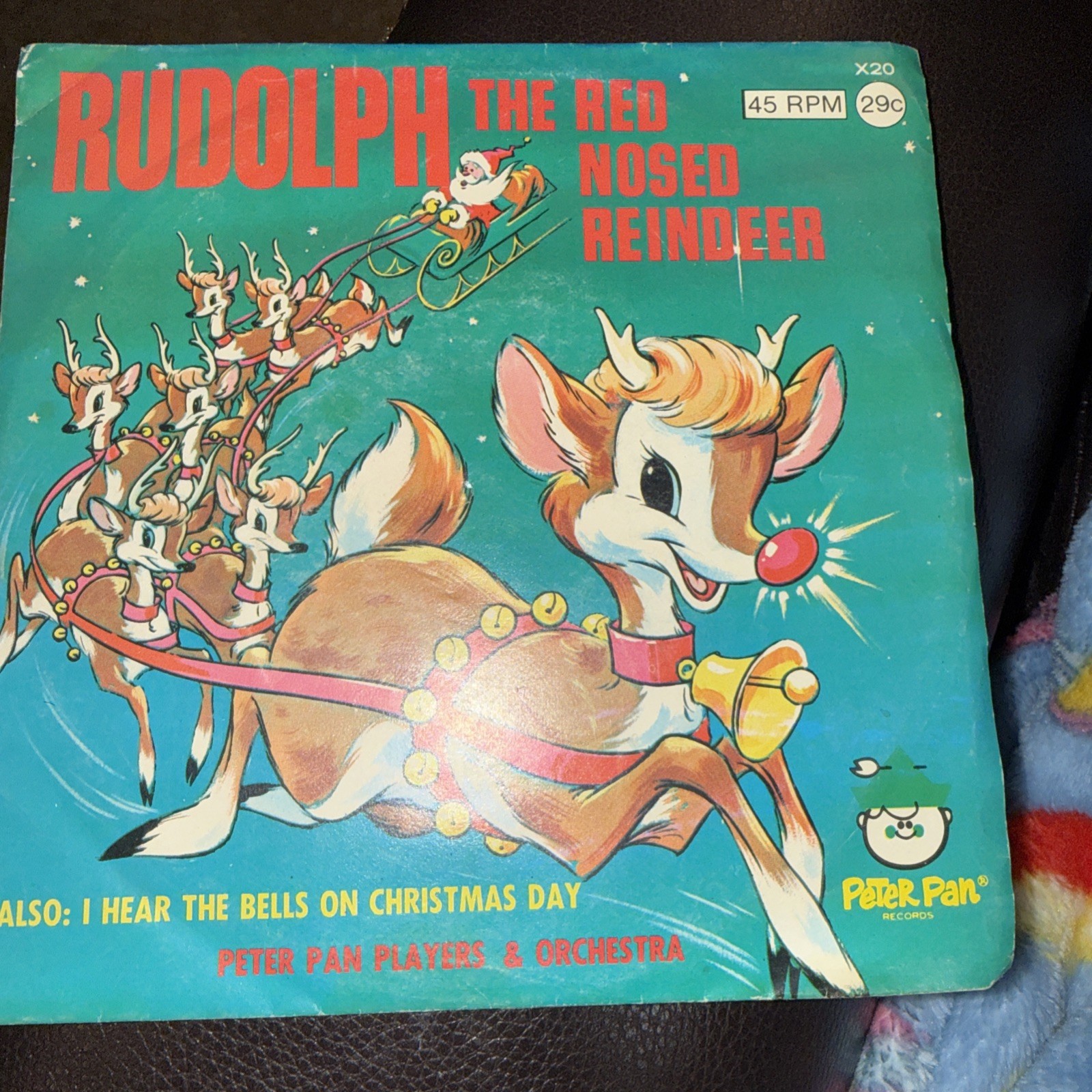 45 RPM Vintage Rudolph The Red Noses Reindeer Peter Pan