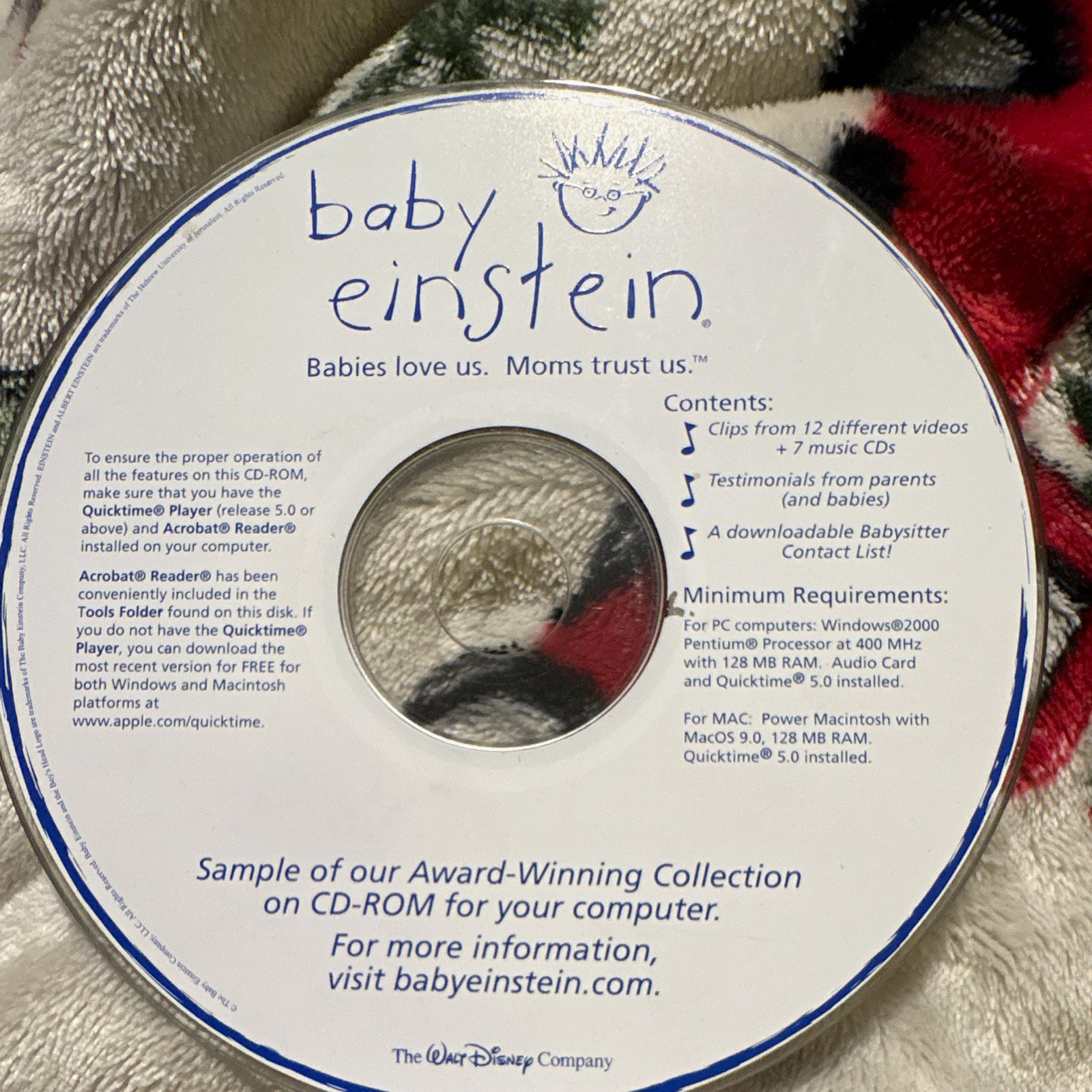 (Rare)Baby Einstein Sample of Award-Winning Collection Disney CD-ROM Children's