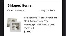 Rare Signed - The Tortured Poets Department + Bonus Track “The Manuscript” 🔥 picture