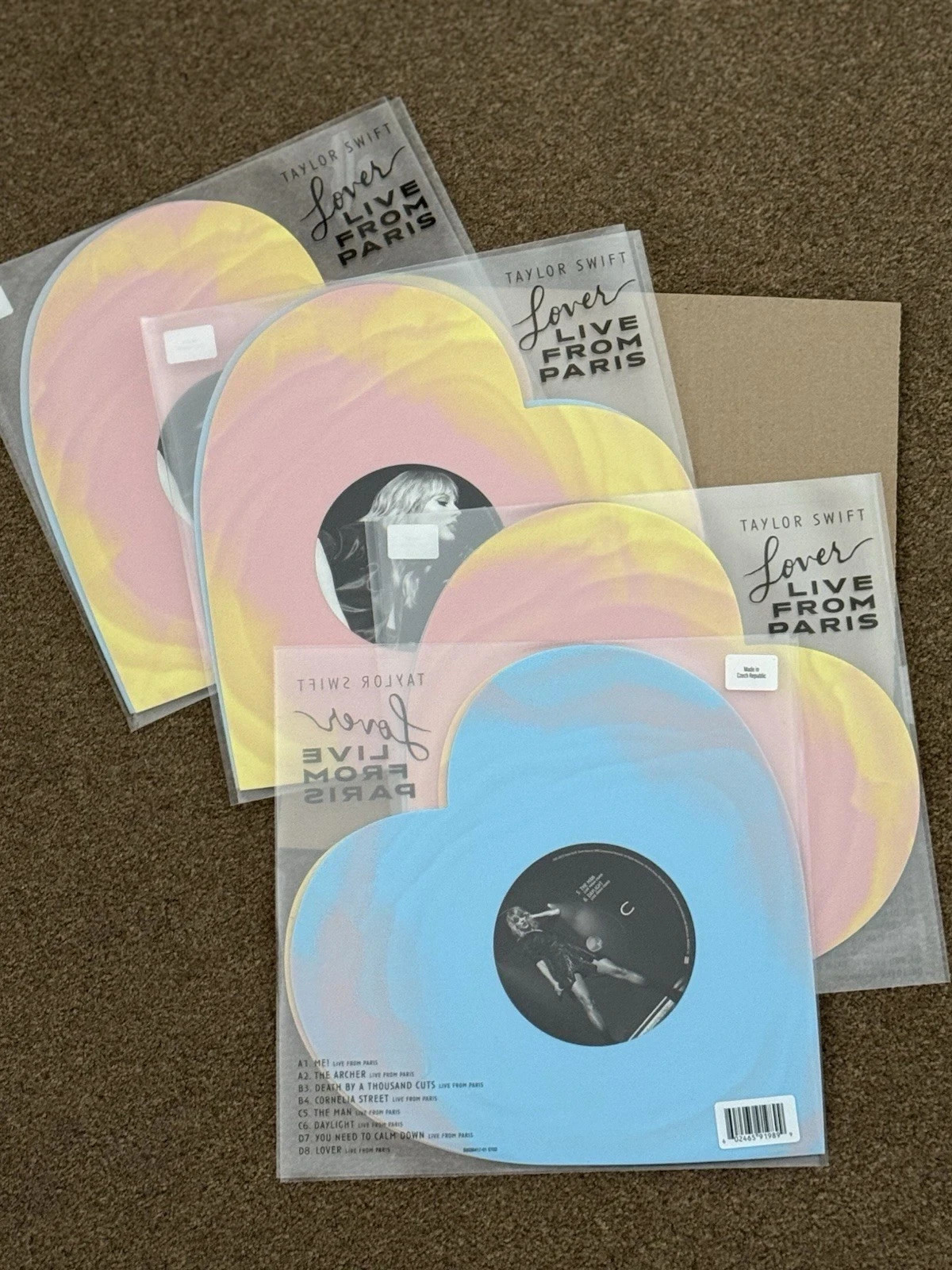 4x Taylor Swift Lover (Live From Paris) Heart Shaped Vinyl In Hand ✅