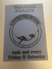 Grandpa Doodys Lazy Guys Club Hayling Island Rave Flyer Rare Vintage Collectible picture