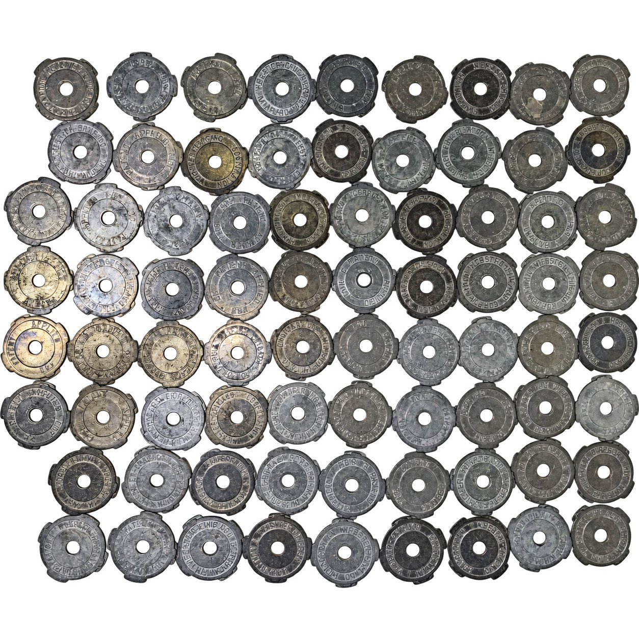 Lot of 76 VTG Webster Chicago Corp 45 RPM Vinyl Record Metal Insert Adapters
