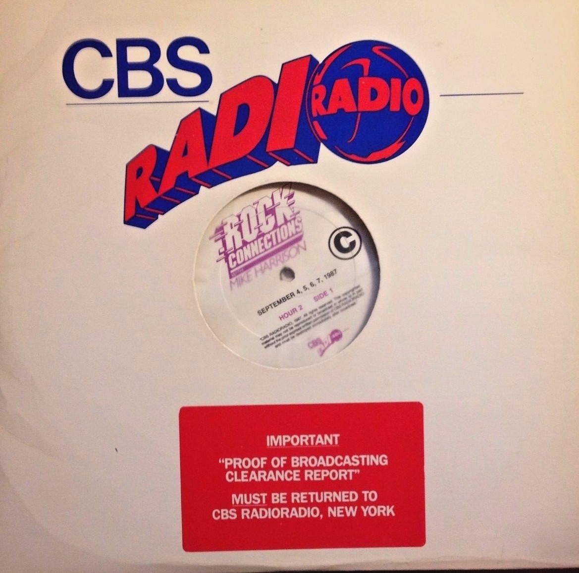 9/3/87 MIKE HARRISON HOSTS ROCK CONNECTIONS  LABOR DAY 3 HOUR ALBUM ROCK SPECIAL