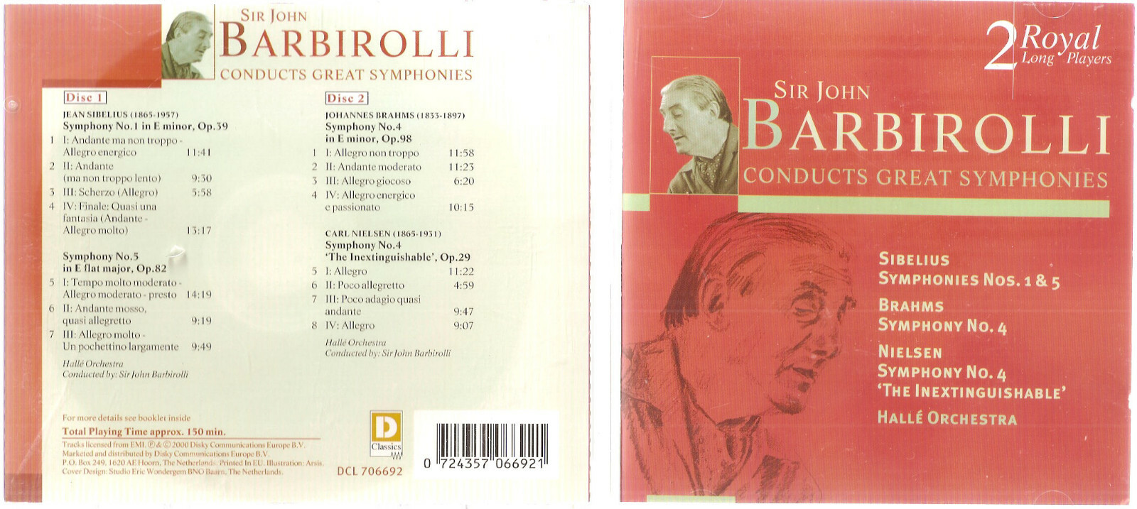 Sibelius: Symphonies 1 & 5; Brahms: Symphony 4; Nielsen: (2 CD) #1020SL