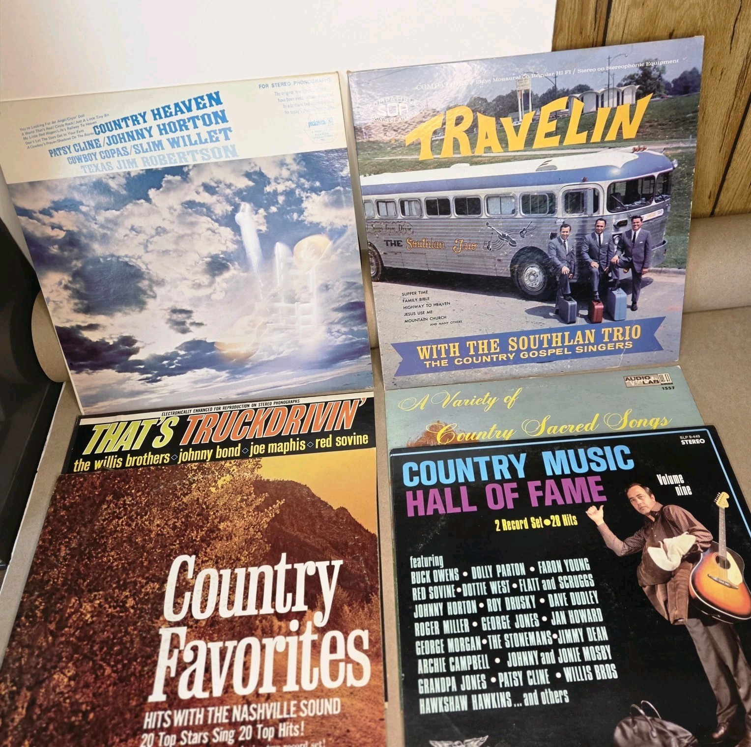 Lot of 5 Vintage Country Gospel Vinyl LPs Truckdrivin Red Sovine Johnny Bond
