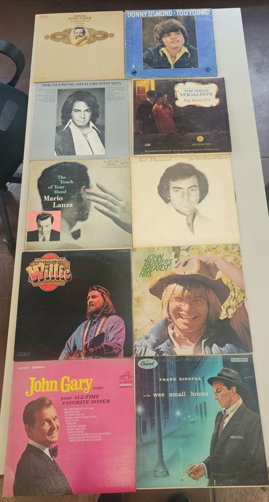 Lot of 10 Vintage Vinyl  LP Collection – Frank Sinatra, Willie Nelson And More 