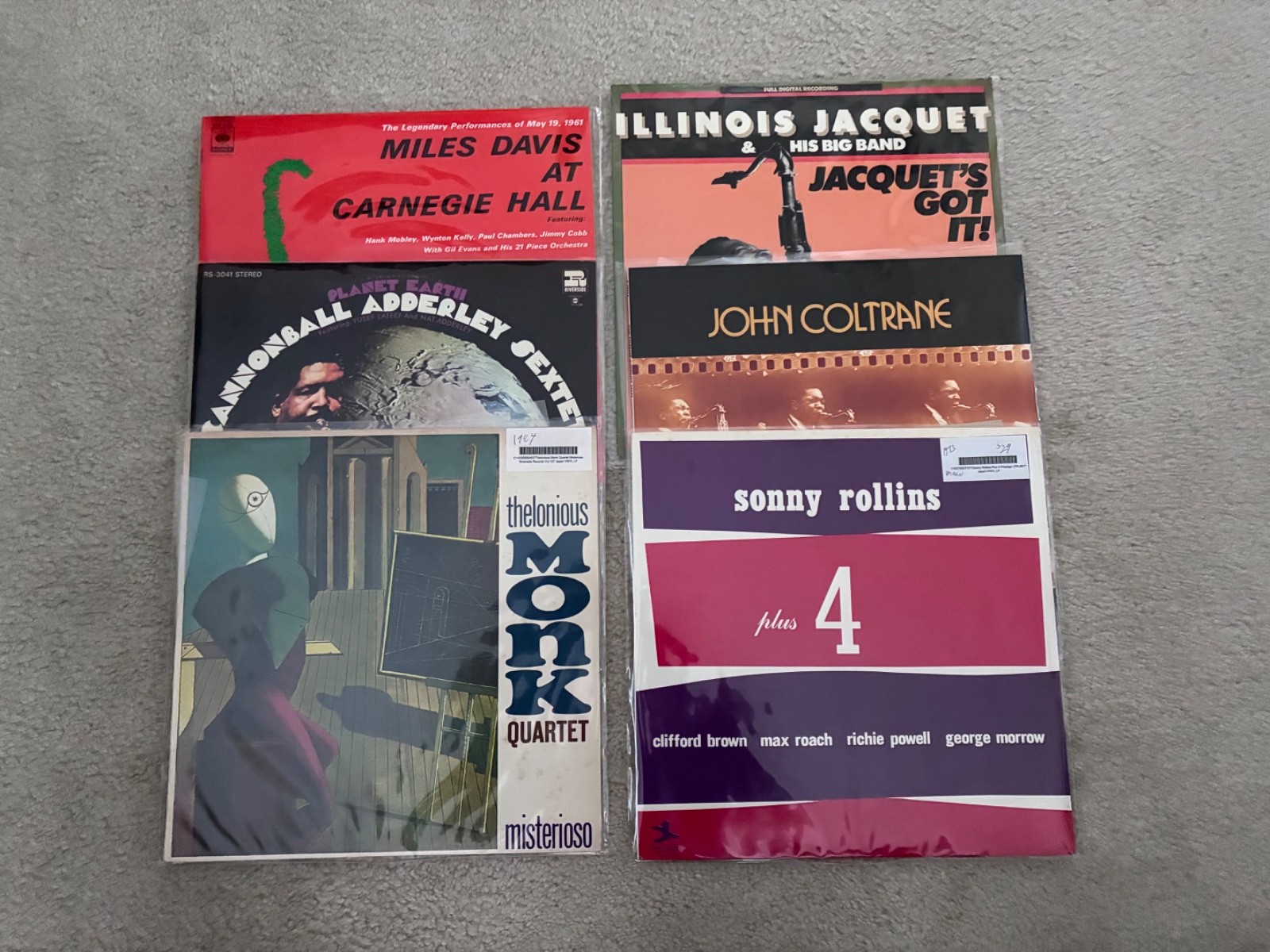 Vintage Jazz Lot (6) - Miles Davis, Coltrane, Sonny Rollins + 4, Monk-Misterioso